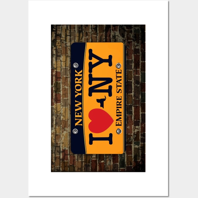 I Love NY Car Plate Prints  iPhone Case   iPad Case  Samsung Galay Cases   Pillow  Tot Wall Art by machinistwrestler